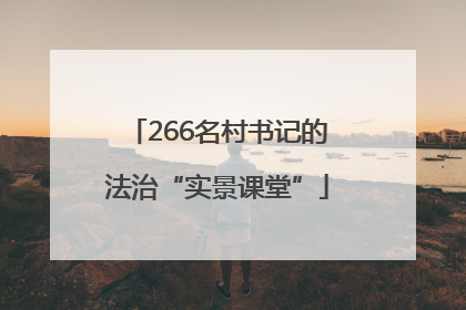 266名村书记的法治“实景课堂”
