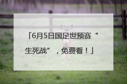 6月5日国足世预赛“生死战”，免费看！